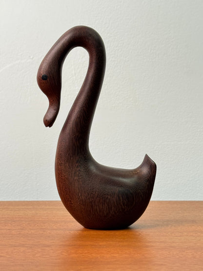 1970s carved stylised swan