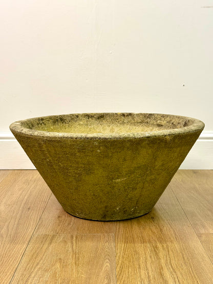 1970s Brutalist conical concrete planter