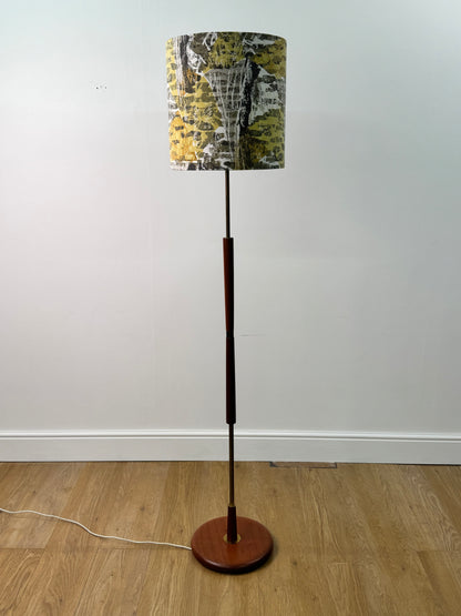 1960s teak standard lamp with new shade