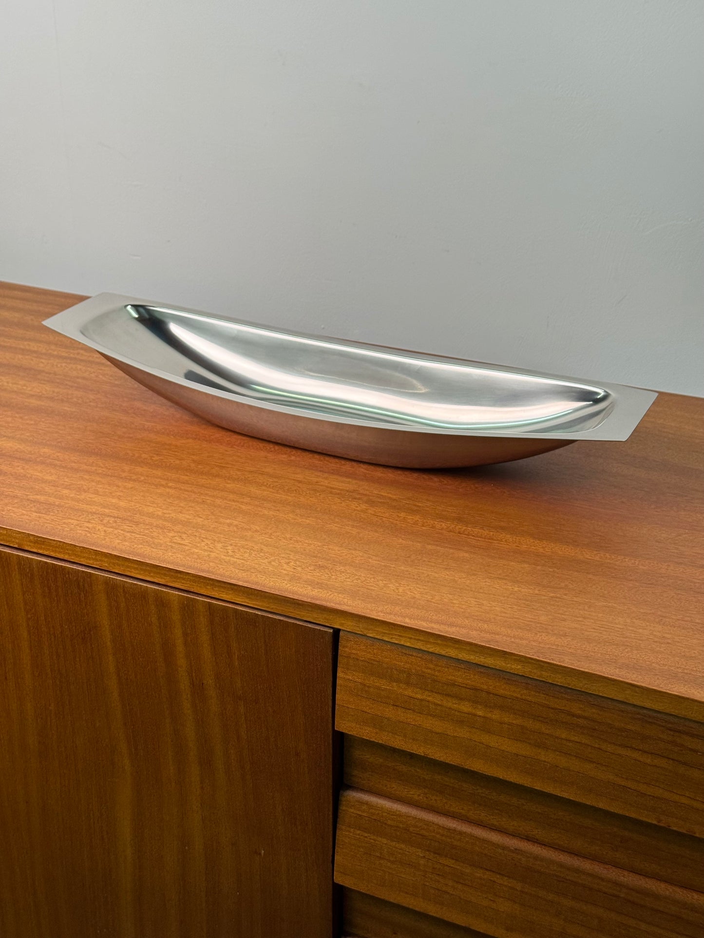 Stainless steel fruit dish by Lundtofte Denmark