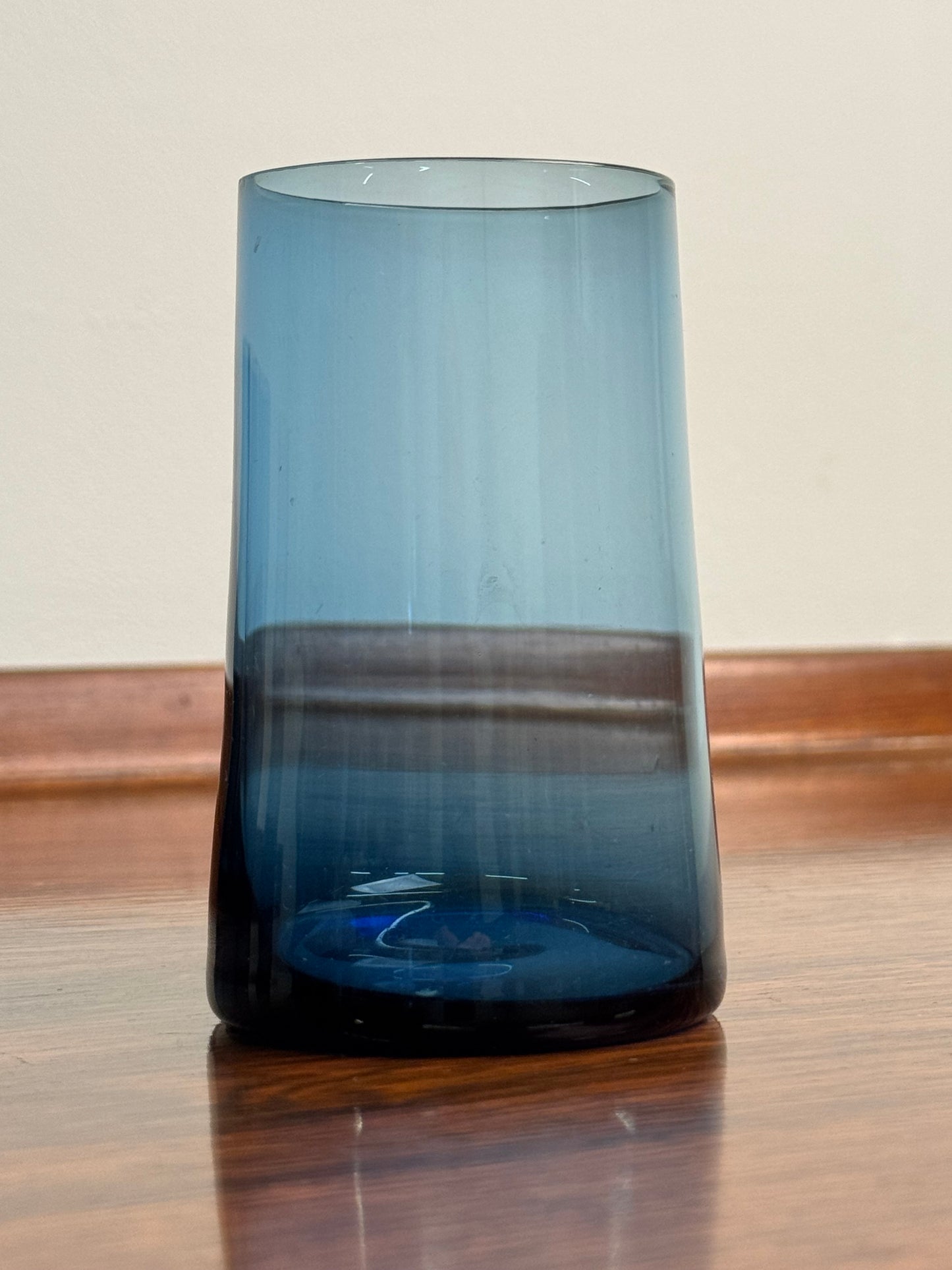 1960s thin walled blue drinking glasses