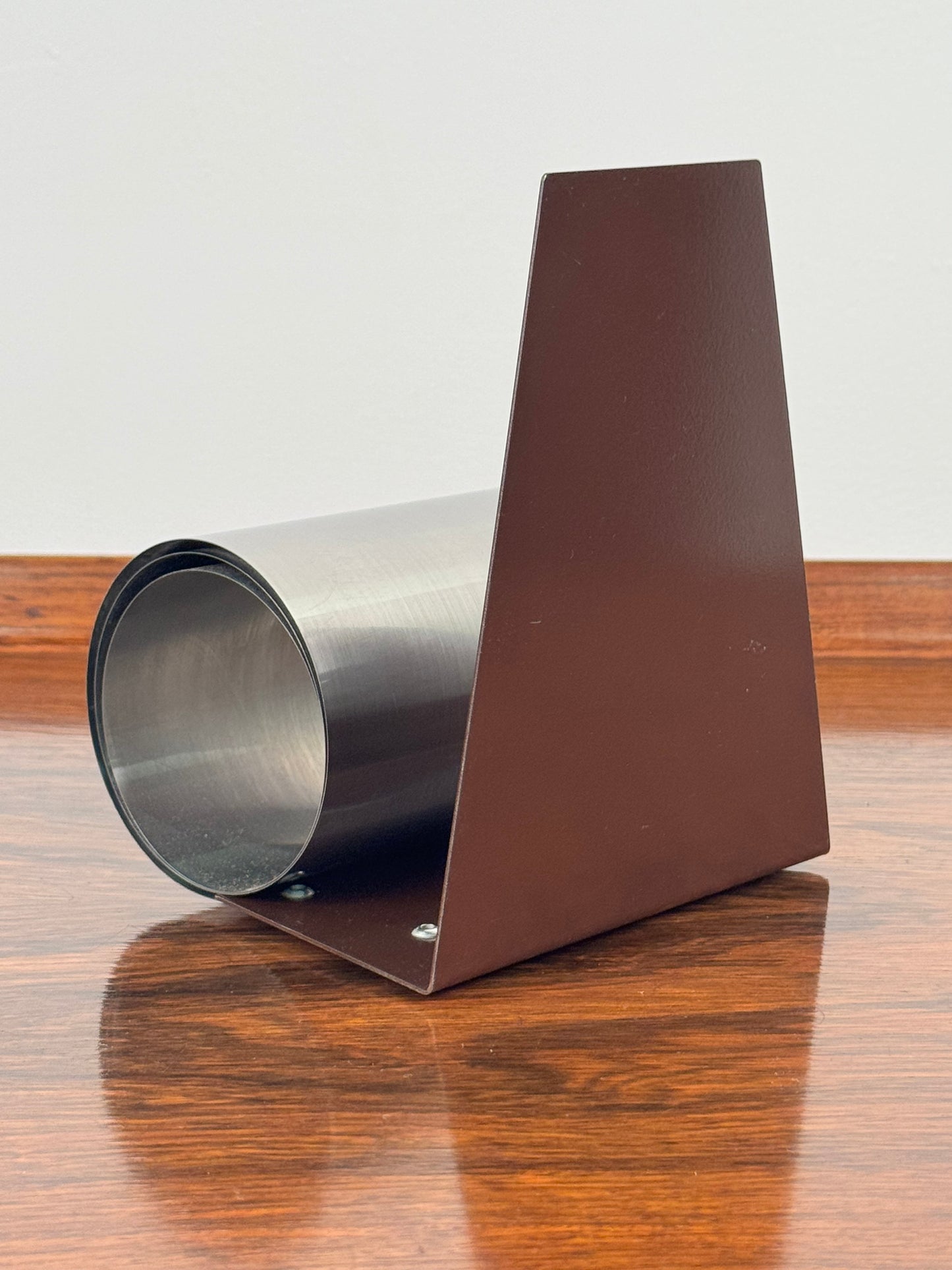 1970s stainless steel metal spiral bookend