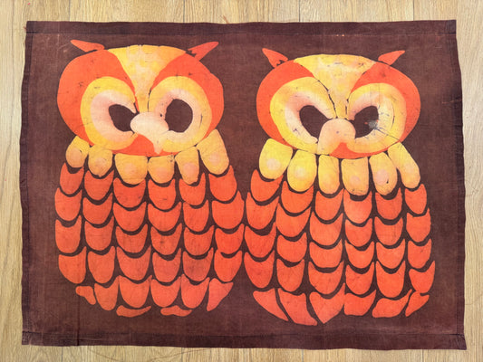 1970s owl batik picture