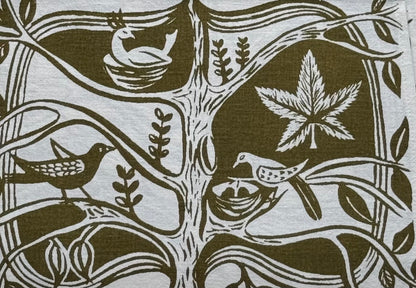 1960s Nesting Birds dark green place mats