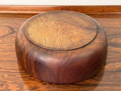 1970s black walnut turned salad bowl