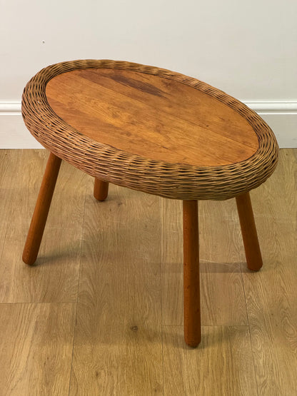 1960s wicker occasional table