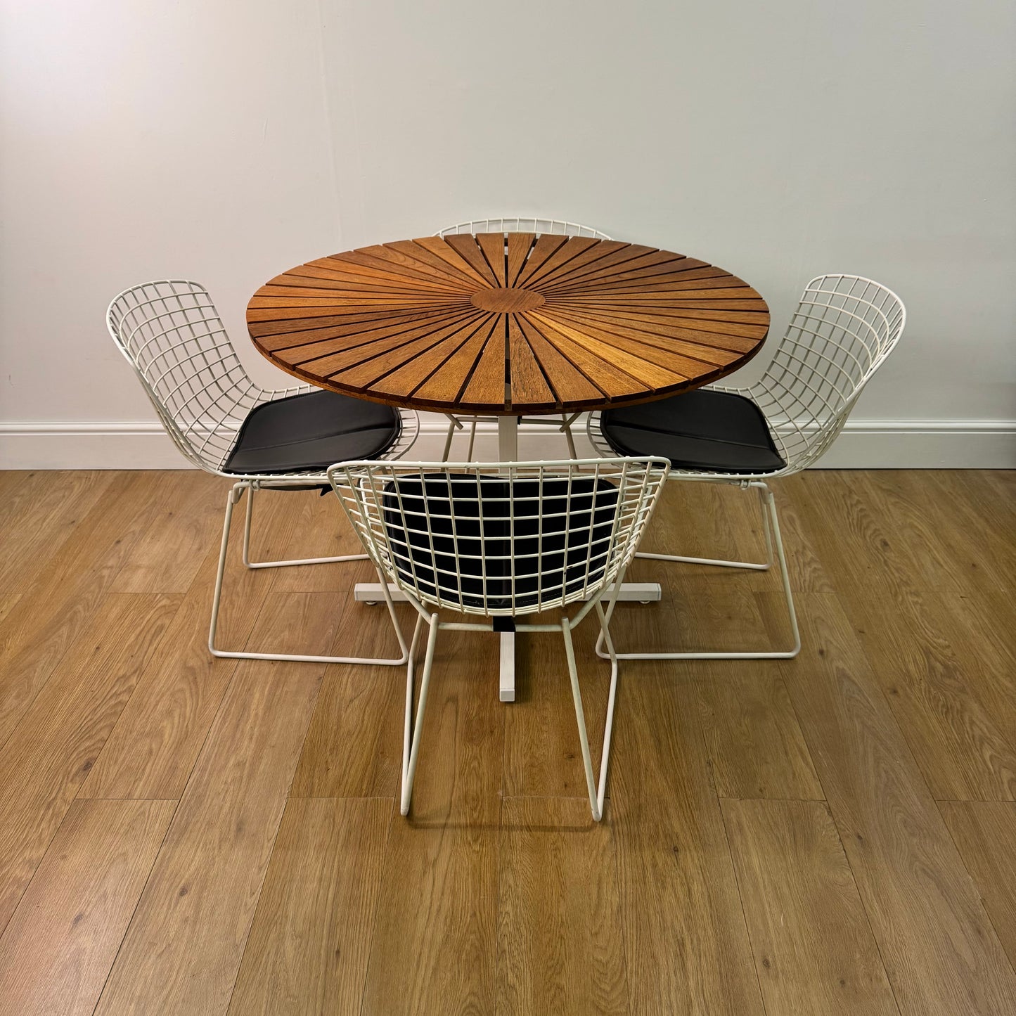 Teak Sunburst garden table by Daneline Denmark 1970s