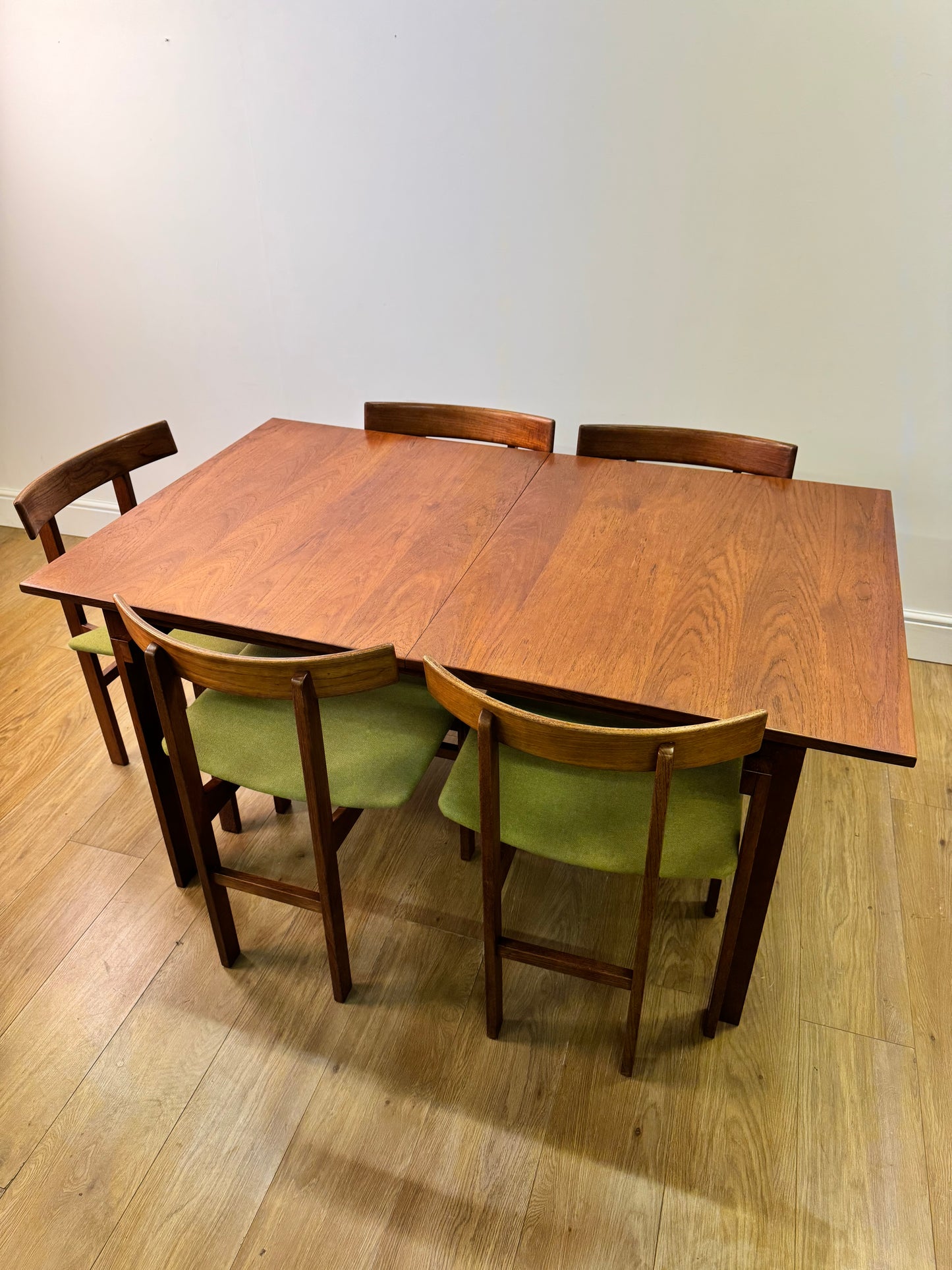 Danish teak dining table and chairs by France and son