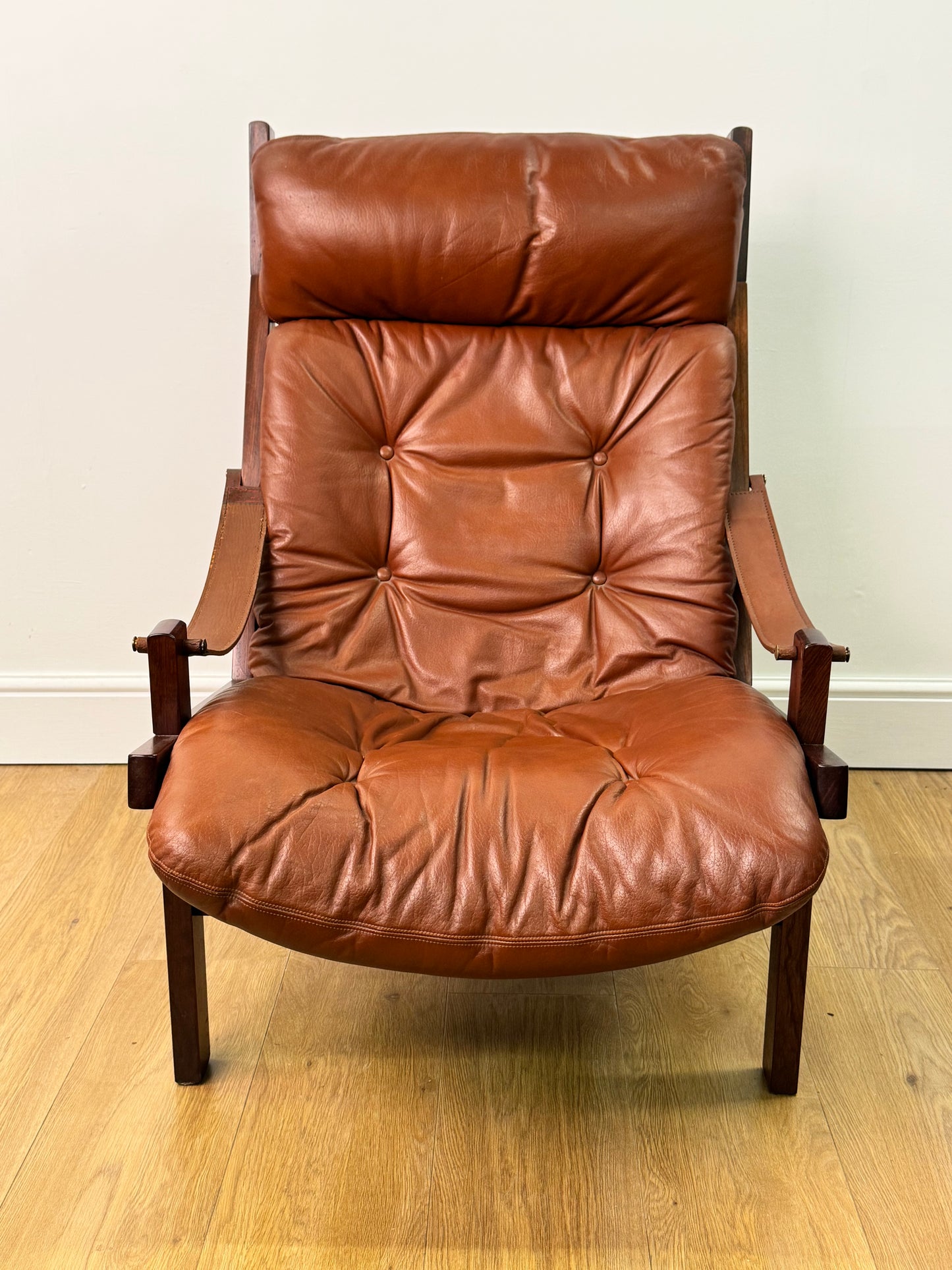 1960s leather Hunter chair by Torbjorn Afdal