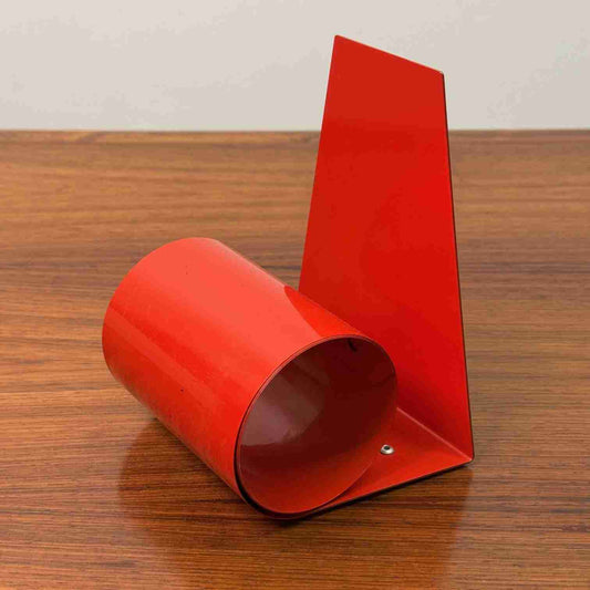 1970s red metal spiral bookend