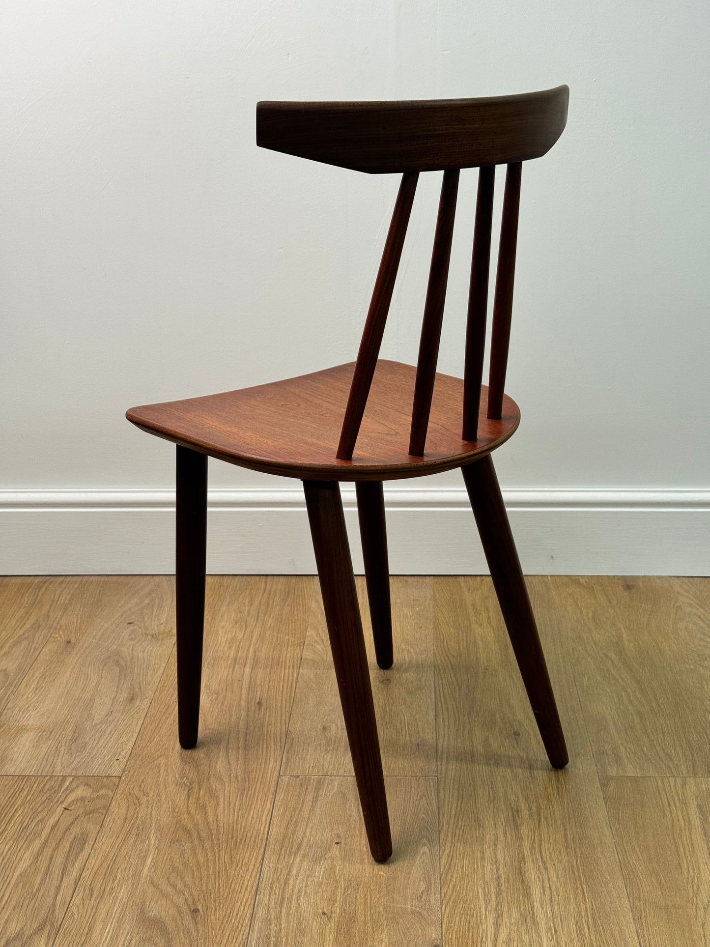 Teak stick back chair by Frem Rojle