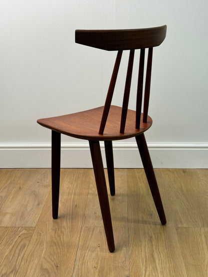 Teak stick back chair by Frem Rojle