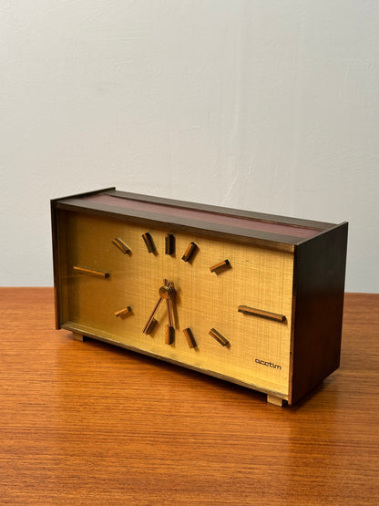 1960s brushed brass table clock by Acctim