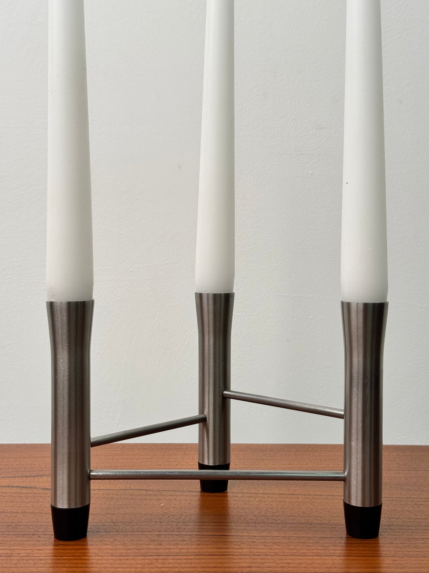 Stainless steel modernist candlestick