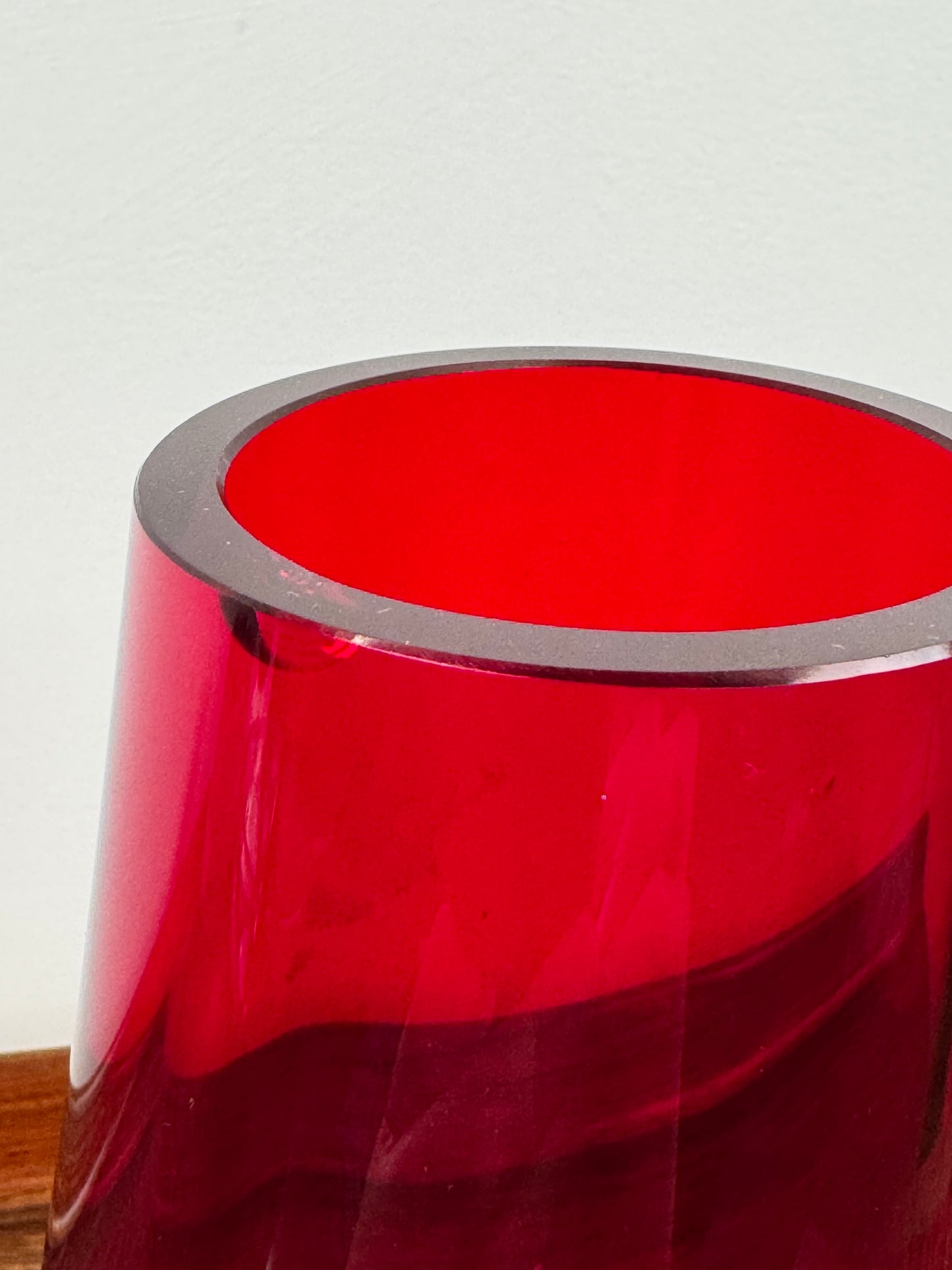 Whitefriars ruby dimpled vase