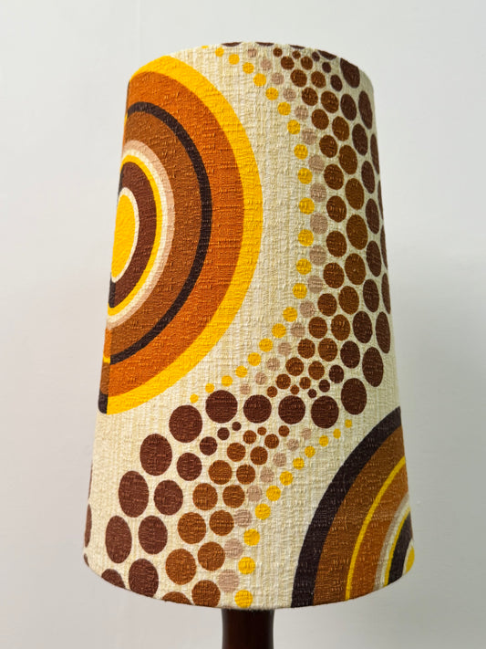 1960s teak table lamp with op art shade