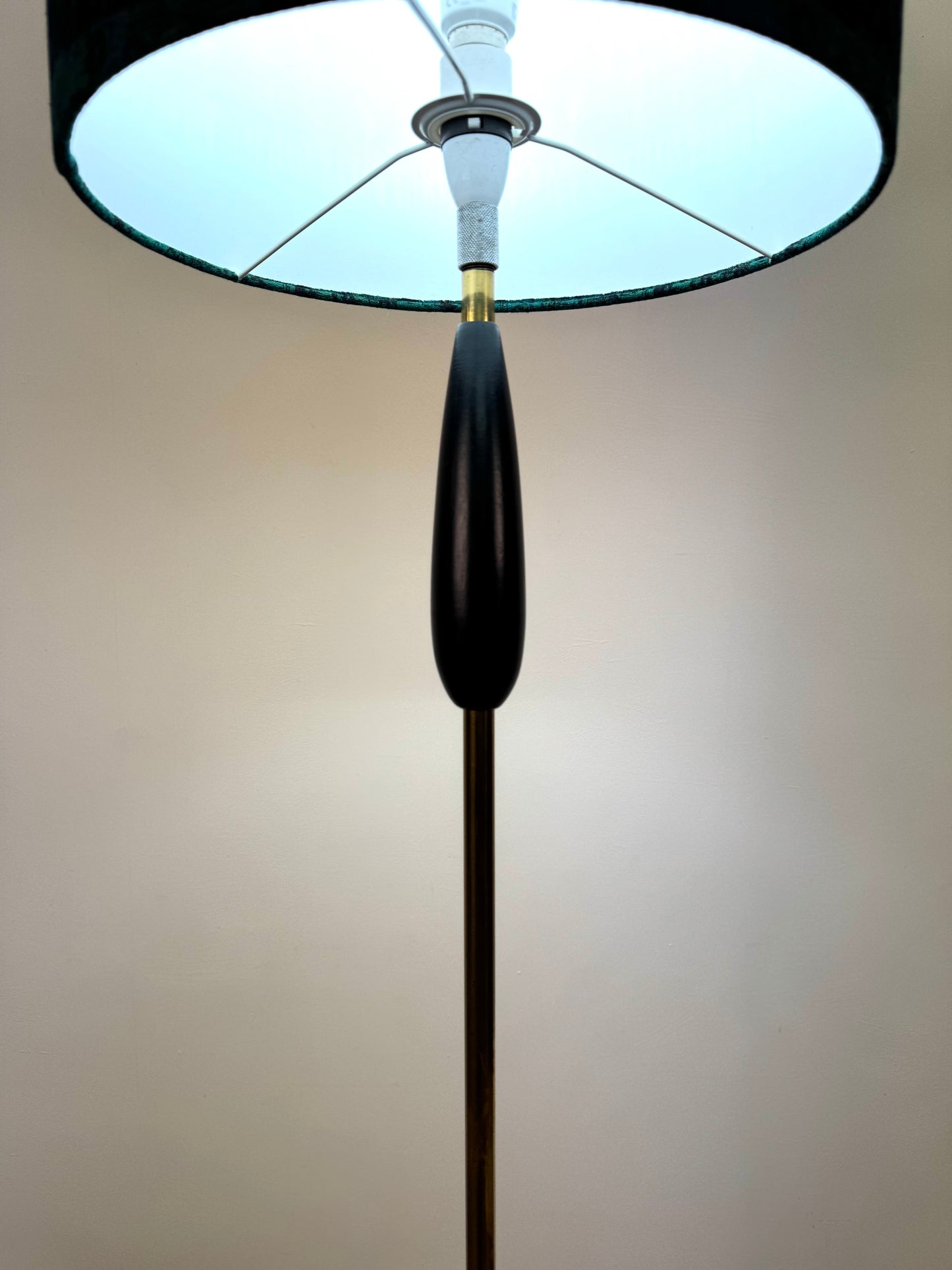 1960s  standard lamp with vintage Heals fabric shade