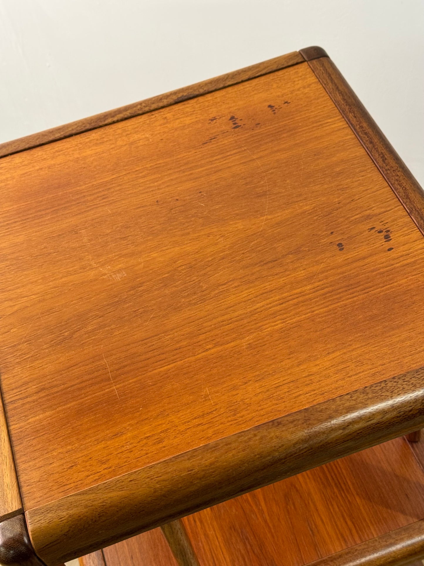 1970s Danish teak rotating display book case