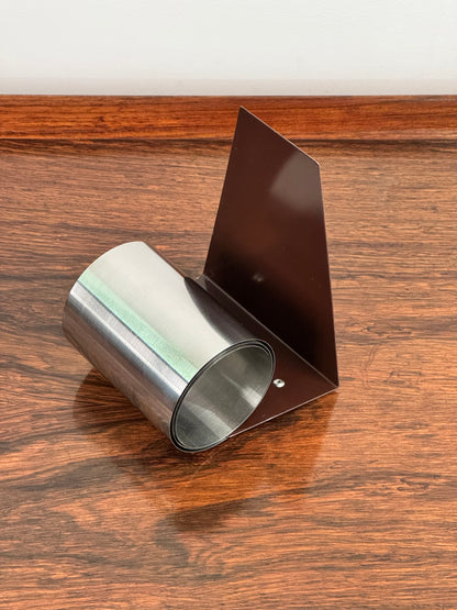 1970s stainless steel metal spiral bookend