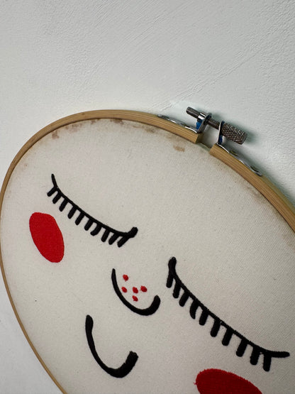 Contemporary Danish embroidery ring faces