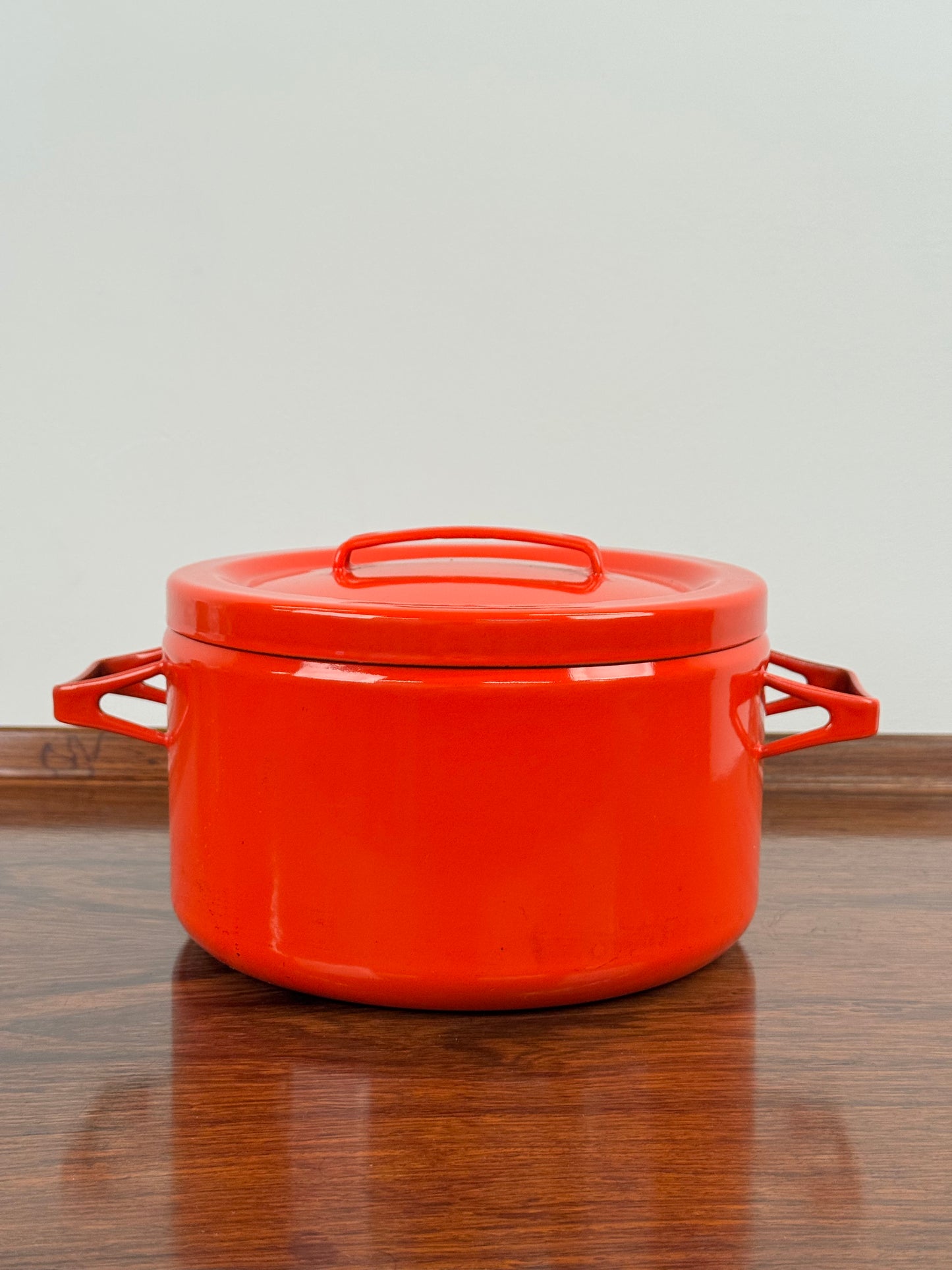 1960s red enamel cookware by Seppo Mallat