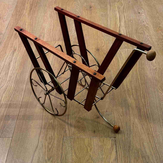 1960s wood and wire kitsch magazine rack