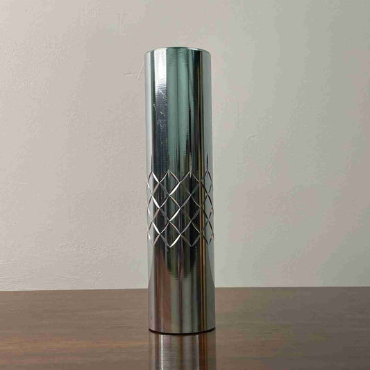 60s pale blue anodised cylindrical vase by Conrah