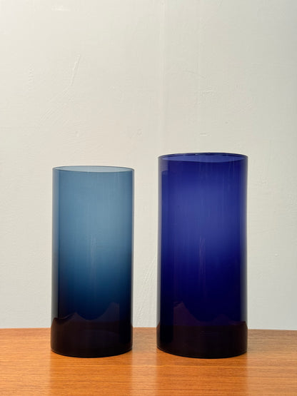 Smoked blue Spring vase designed by Kay Franck for Nuutajarvi Finland