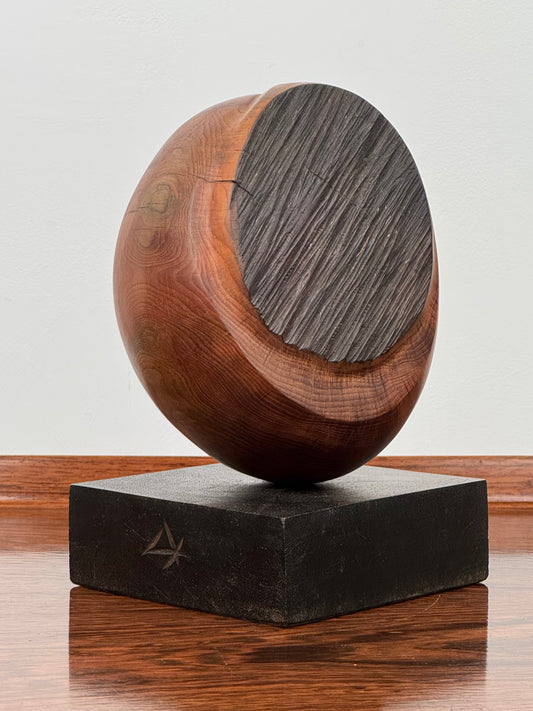 Vintage hand carved wooden abstract form