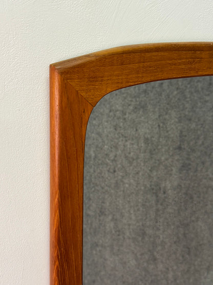 1960s tall teak wall hanging mirror