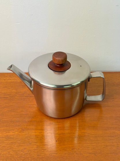 Stainless steel tea pot by Gerald Benney