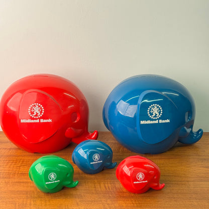 1970s Midland bank elephant family