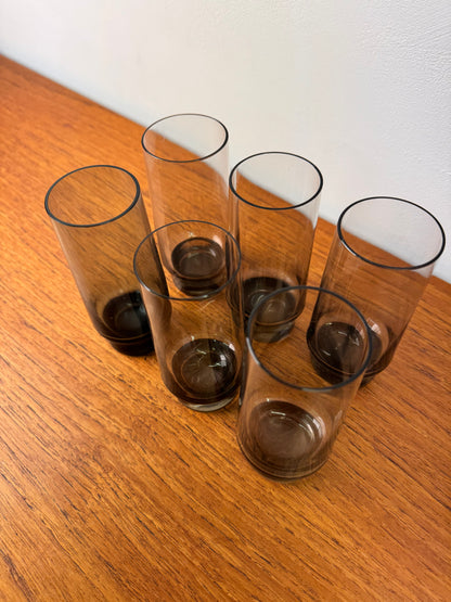 1960s thin walled grey drinking glasses
