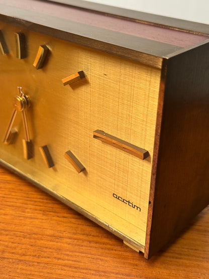 1960s brushed brass table clock by Acctim