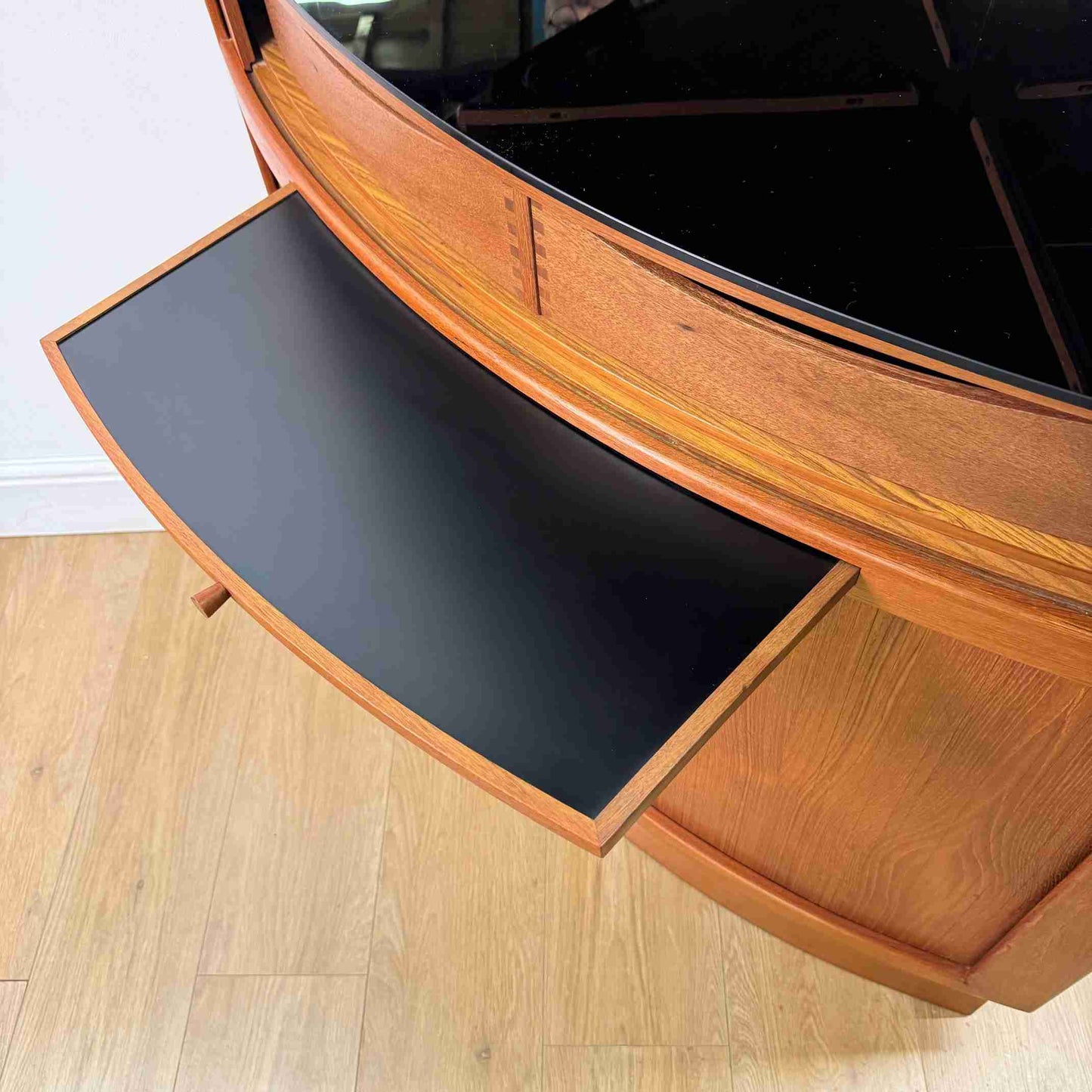 1960s Danish teak corner cocktail cabinet