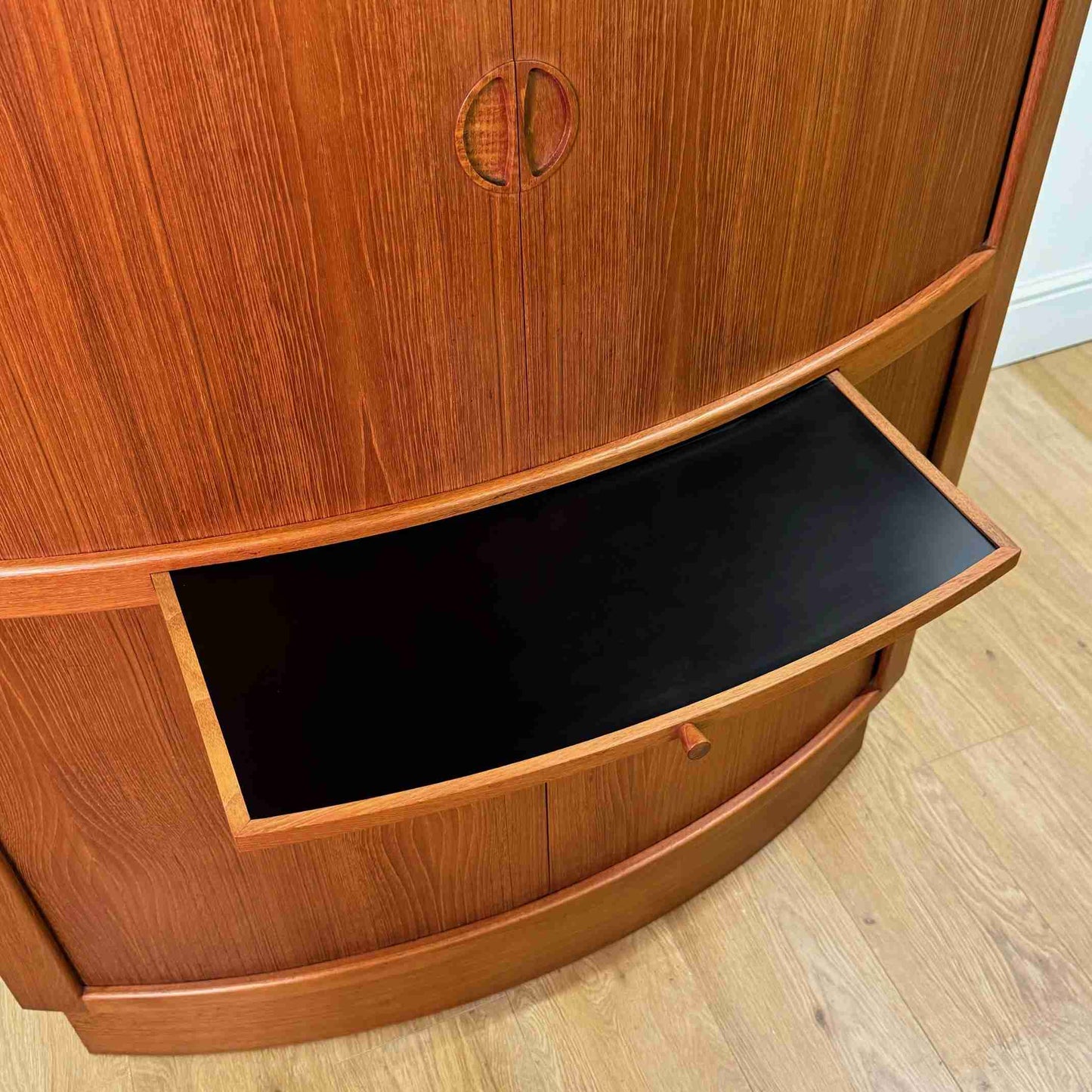 1960s Danish teak corner cocktail cabinet