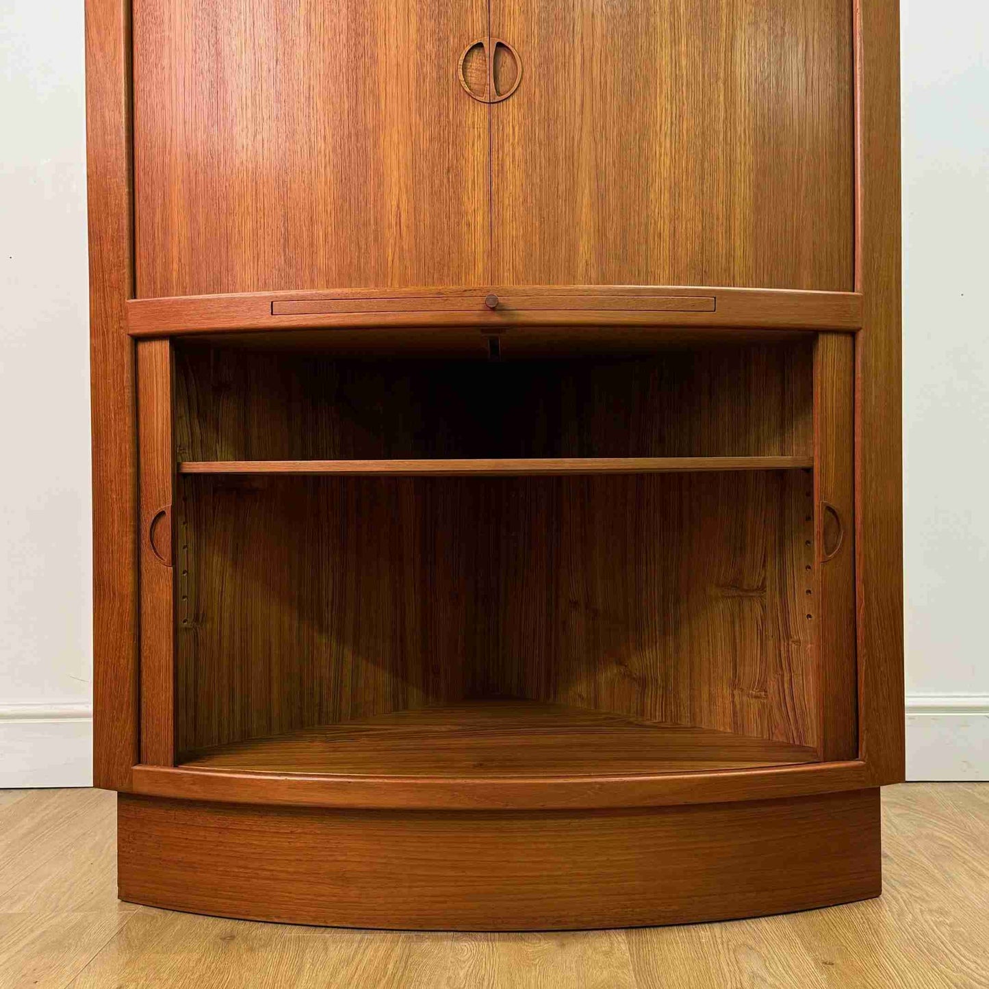 1960s Danish teak corner cocktail cabinet