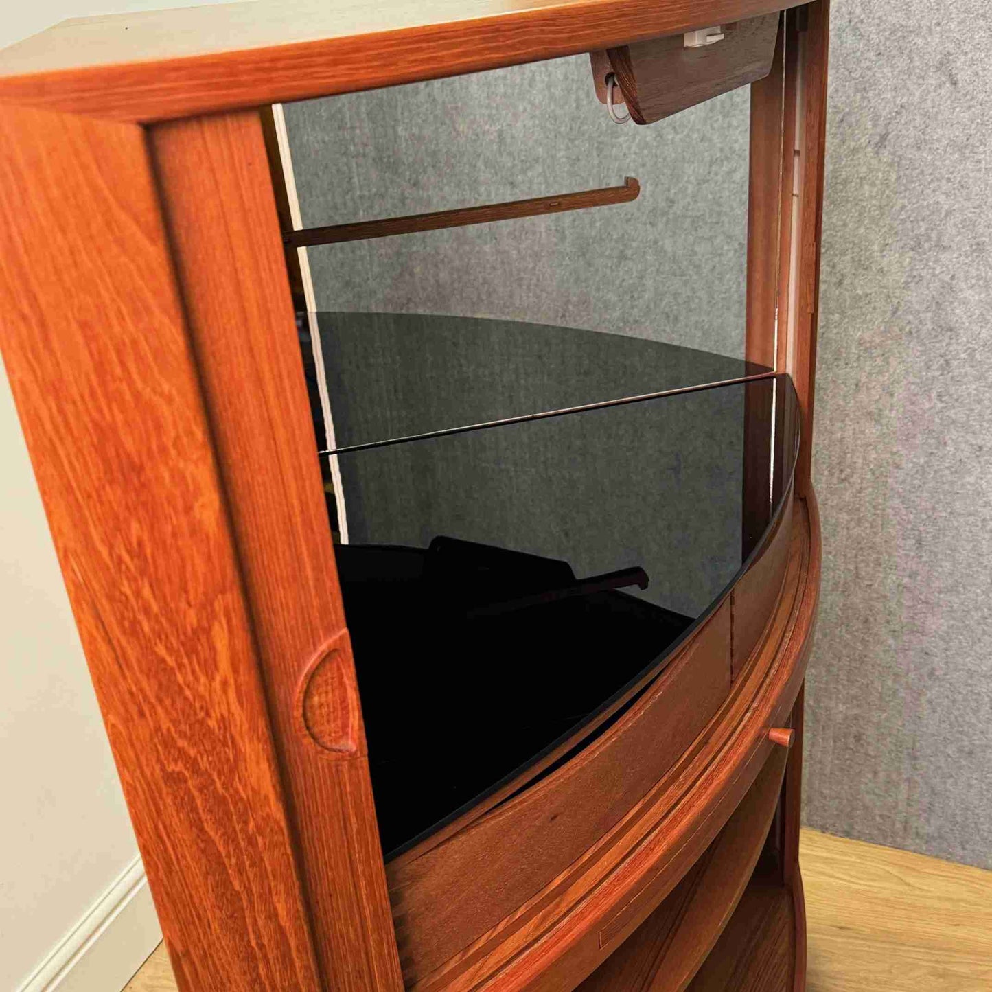 1960s Danish teak corner cocktail cabinet