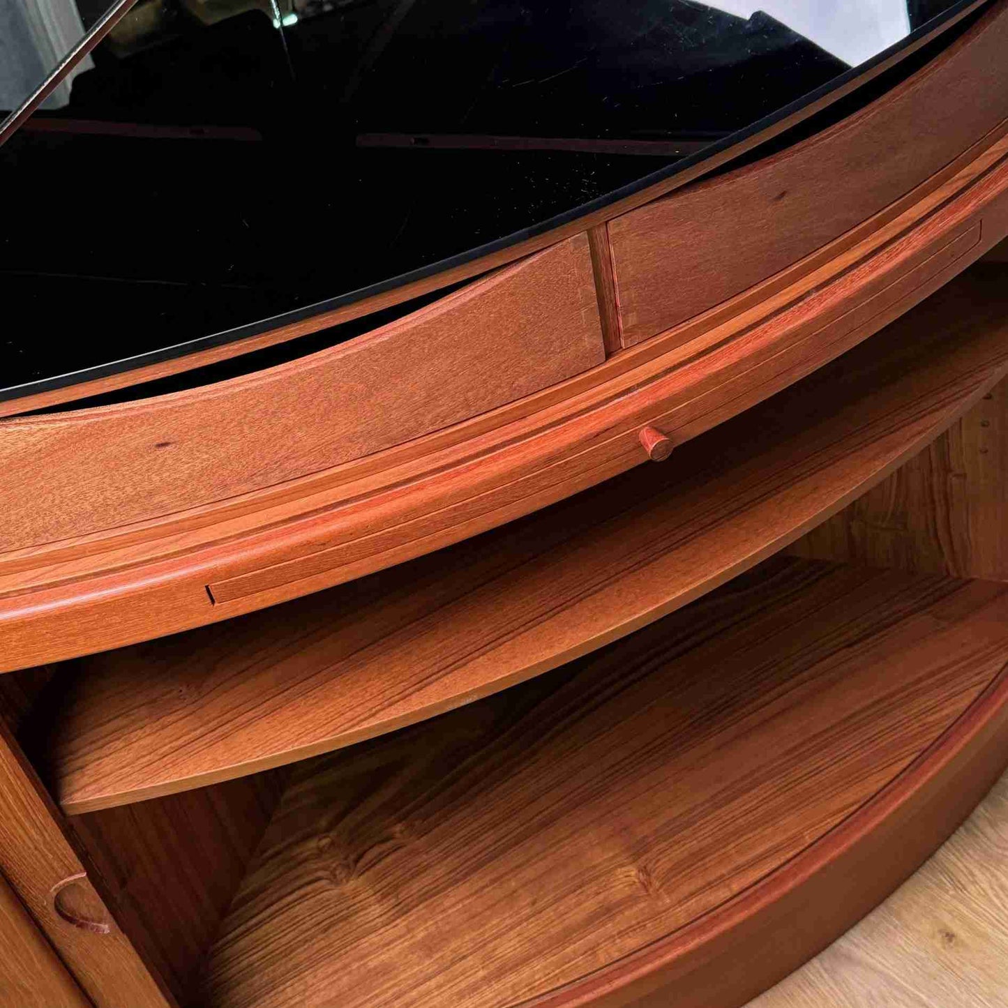 1960s Danish teak corner cocktail cabinet