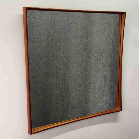 Large 1960s danish teak wall hanging mirror