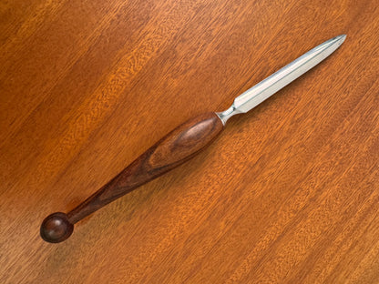 Stainless steel and rosewood letter knife