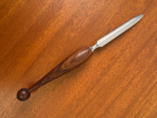 Stainless steel and rosewood letter knife