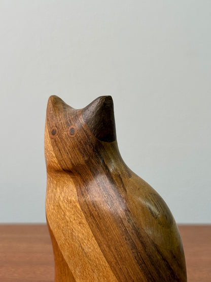 1980s wood cat figure