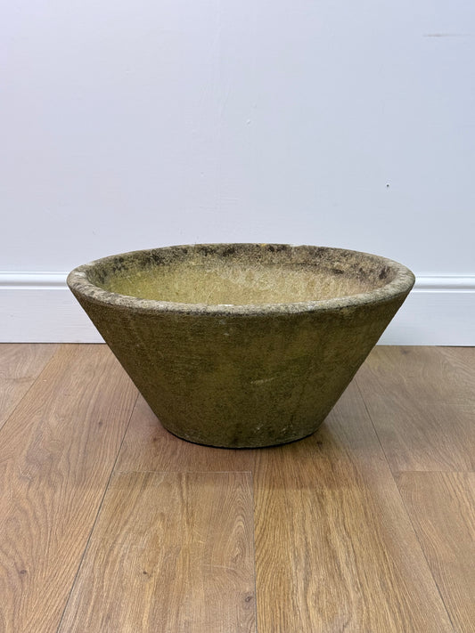 1970s Brutalist conical concrete planter