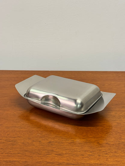 Stainless steel butter dish by Nutbrown
