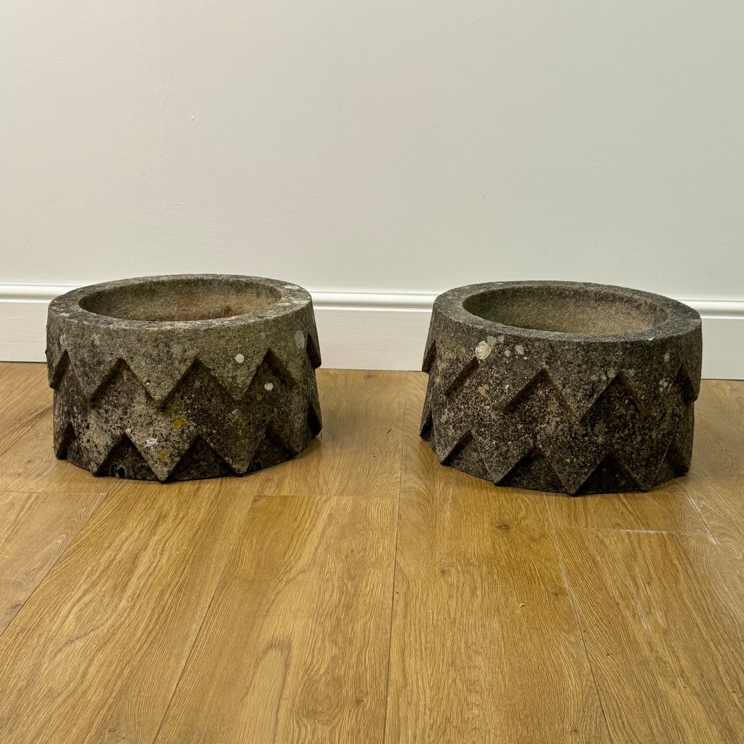Art deco style reconstituted stone planter
