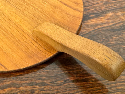 1960s teak serving tray with handle