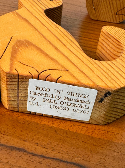 1980s wood cats by Paul O’Donnell