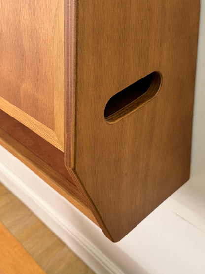 Contemporary wall mounted desk and stool