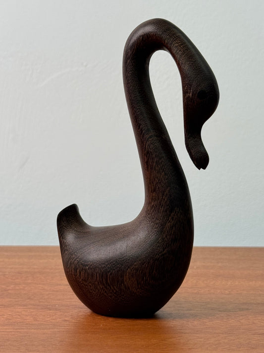 1970s carved stylised swan